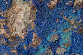 Beautiful, old texture with blue and turquoise azuriet