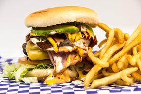 meat burger with potatoes