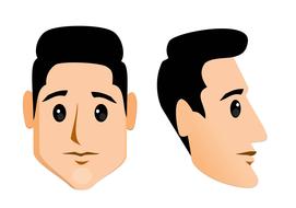 cartoon boy face as a drawing