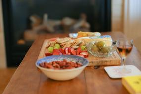 set the table with food
