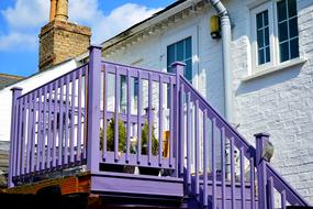 purple staircase in an old house