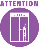 attention purple sign drawing