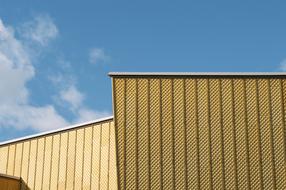 gold Architecture modern Building blue sky