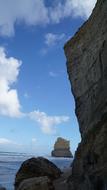 rocks high in the blue sky