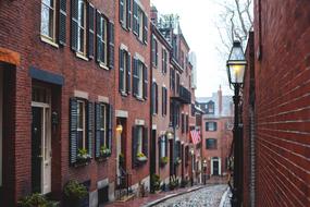 narrow street with historical architecture