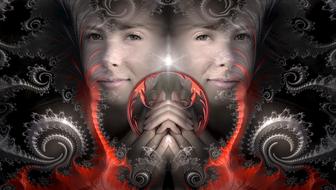 mystical double portrait of a girl