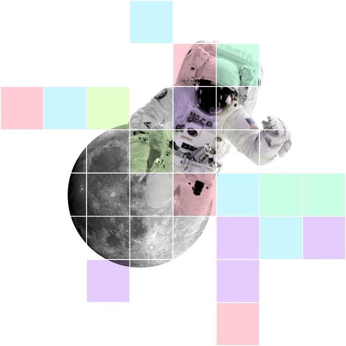 space rider on the moon as a background