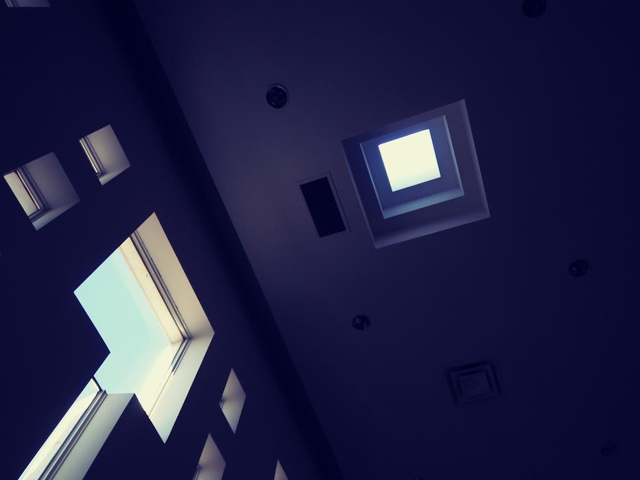 Interior of the Baitul Islam Mosque, with the windows, with light