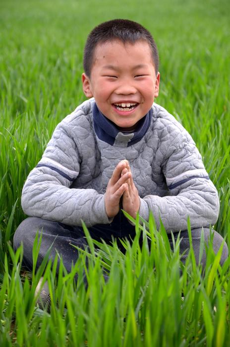 Portrait Child In Wheat green