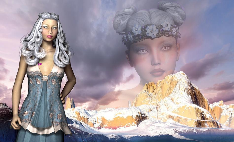 ice queen woman fantasy hair