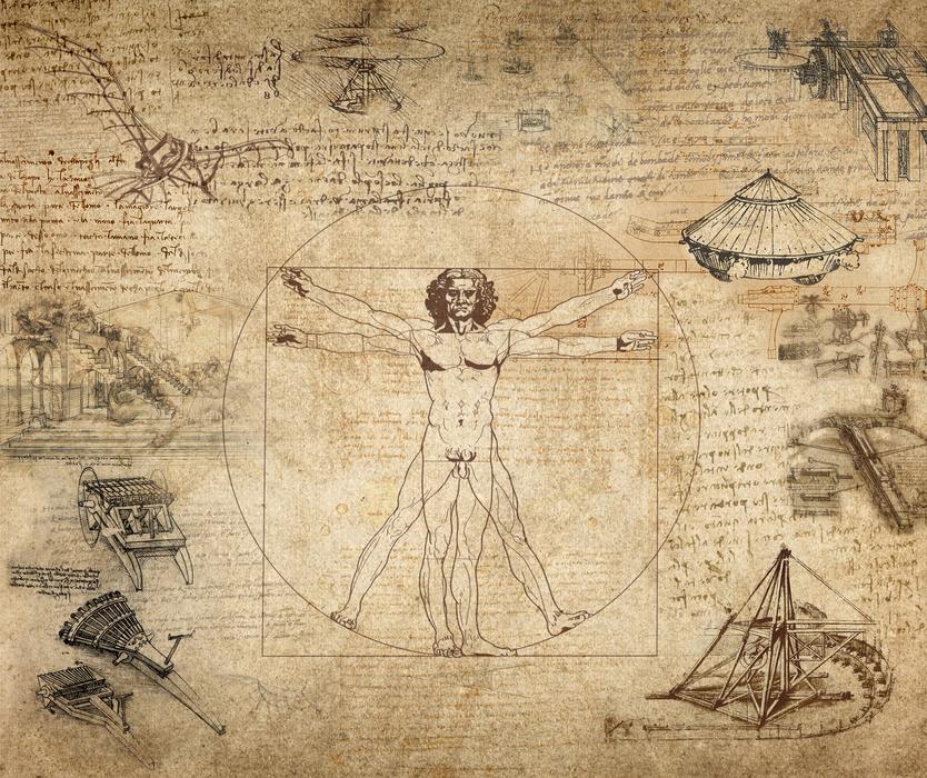 collag, drawings by leonardo da vinci