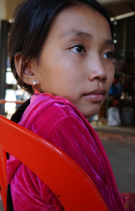 portrait of girl in Cambodia Village