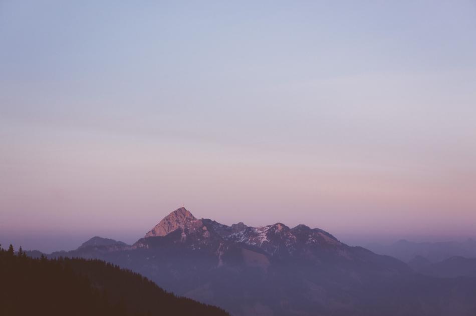 beautiful scenery on a mountain in the clouds