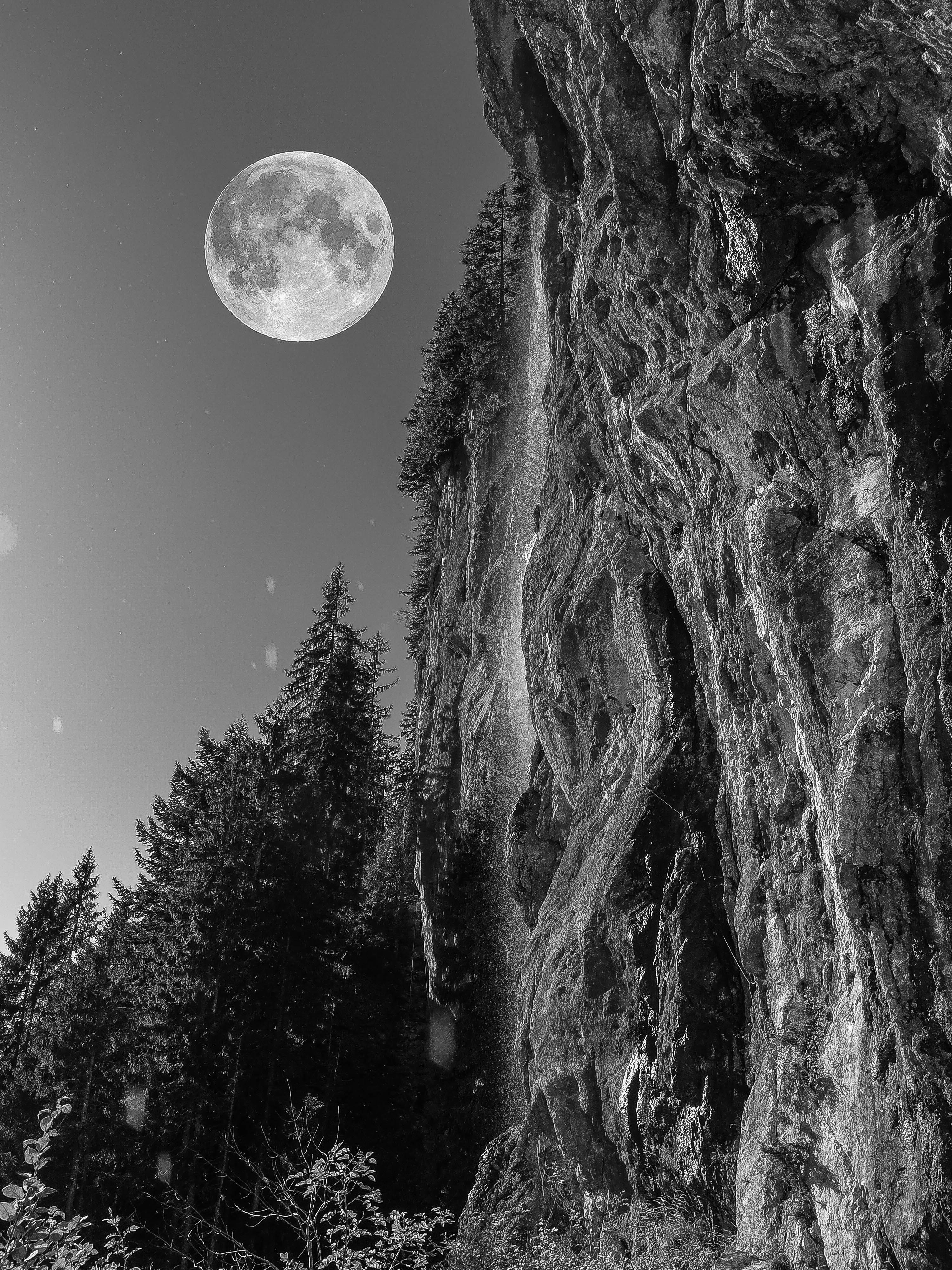Full Moon Night Rock free image download