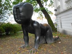 Statue Child Metal modern prague