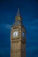 Big Ben tower against the background of the evening sky, London