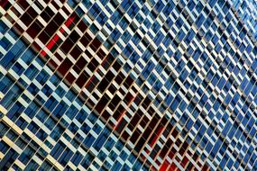 Close-up of the colorful texture of the architecture, with the shapes