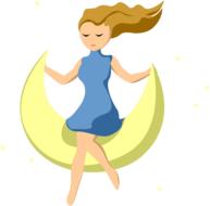 drawing of girl on moon dream