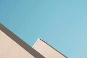 Architecture Building corner and blue sky