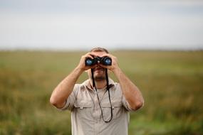 Man Binoculars