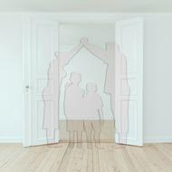 Mother Father Daughter silhouettes