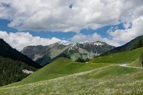 scenery on the beautiful mountains of the alps
