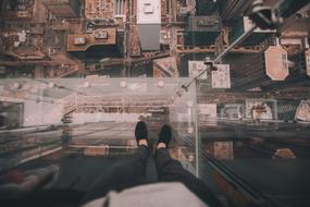 City balcony and legs