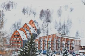 Architecture Building on hill at winter