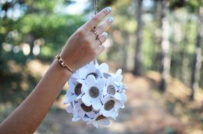 beautiful flower decoration on the arm