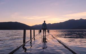 Person Standing Dock water