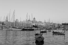 monochrome photo of Porto Ships
