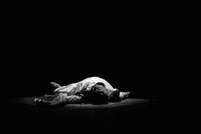 Black And White Man sleep