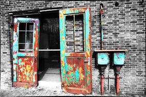 Rusty doors in Lapsed building