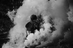 Guy smoking vape