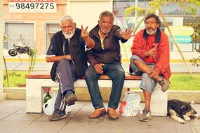 People bench relax