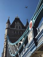 architecture of the famous bridge with a tower on a sunny day