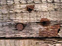 rusty nail in an old board