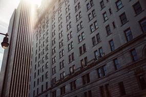 Architecture Building facade at sunlight