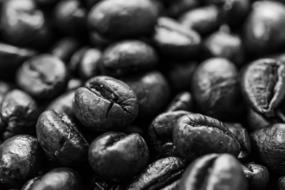Closeup of black coffee beans