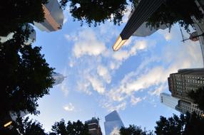skyscrapers of new york in a circle