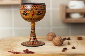 patterned wooden bowl
