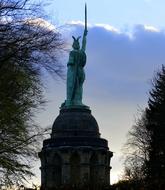 Herman Monument at dusk