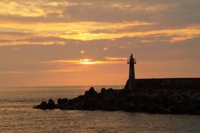 Sunset Port Lighthouses The