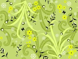 seamless floral pattern at green background
