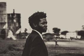 Man Teen Young black and white