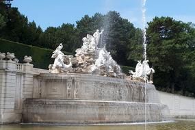 fountain in SchÃ¶nbrunn Palace park, austria, vienna