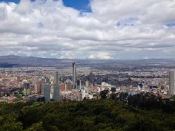 Downtown beneath clouds, colombia, BogotÃ¡