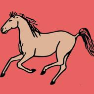 drawn horse on pink background