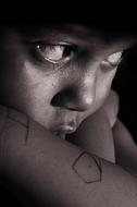 Boy face Portrait Dark