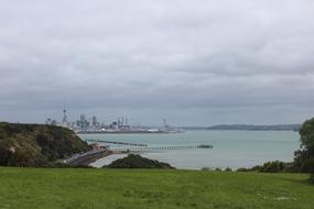 landscape sea and city